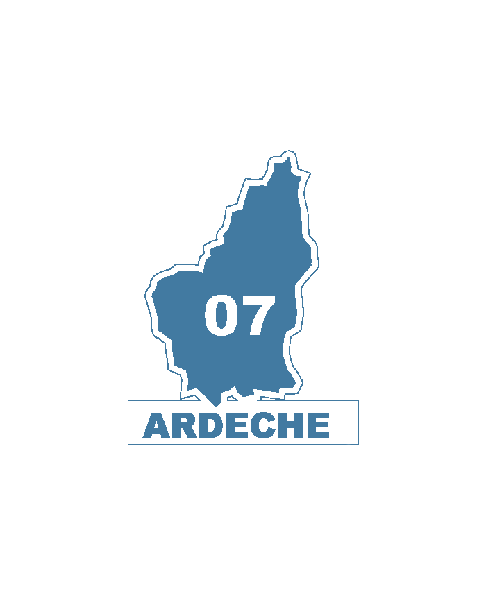 Une carte du département 07 Ardèche.