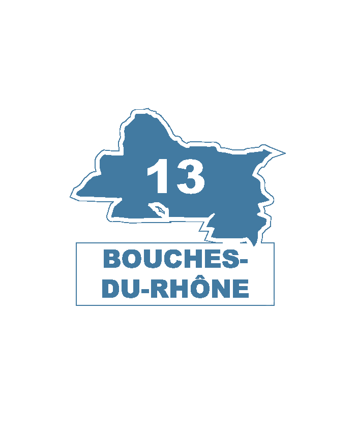 Une carte du département 13 Bouches-du-Rhône.