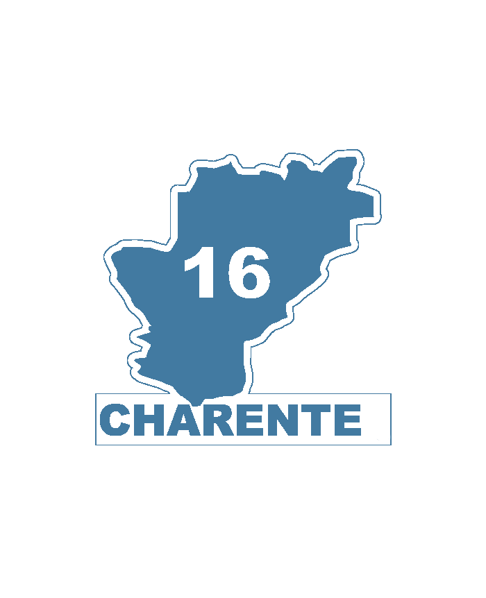 Une carte du département 16 Charente.