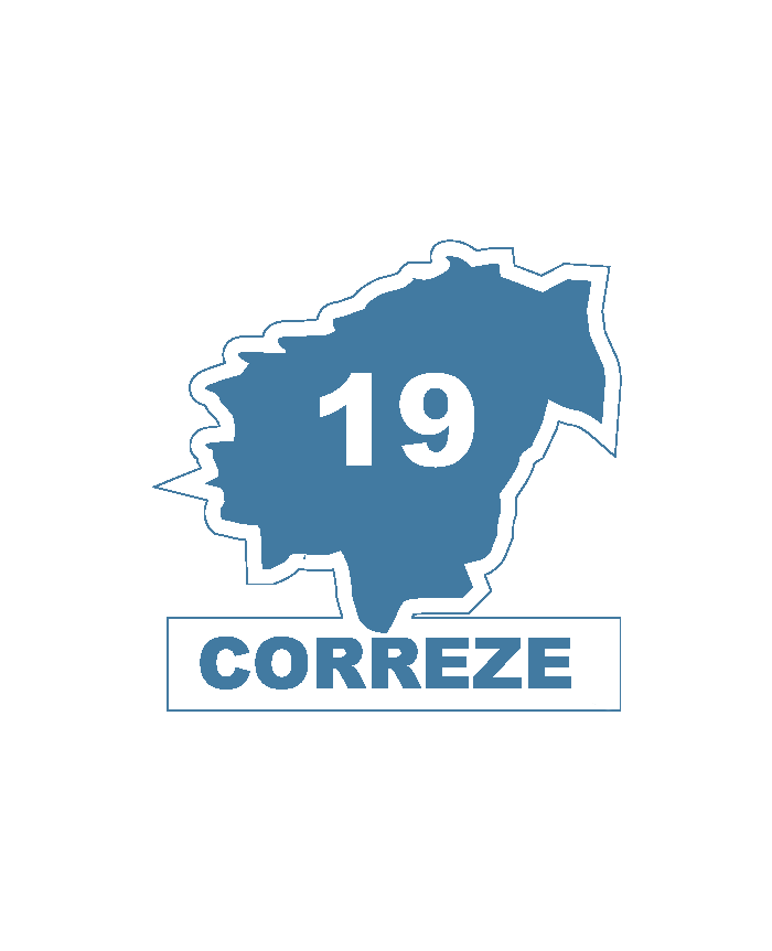 Une carte du département 19 Corrèze.