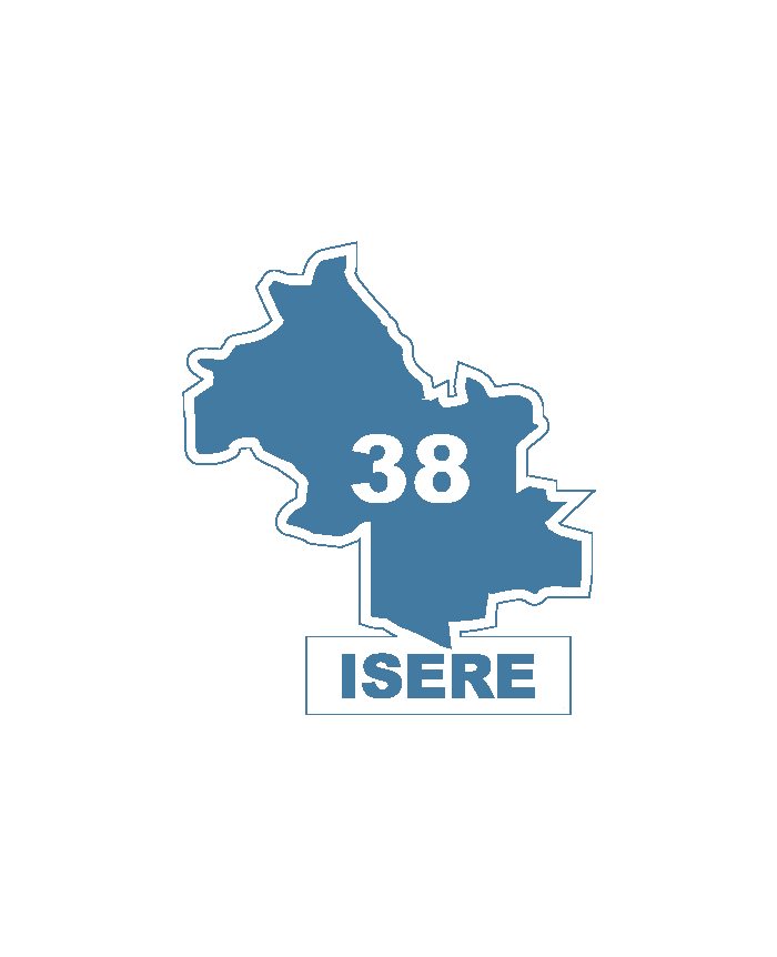 Une carte du département 38 Isère.
