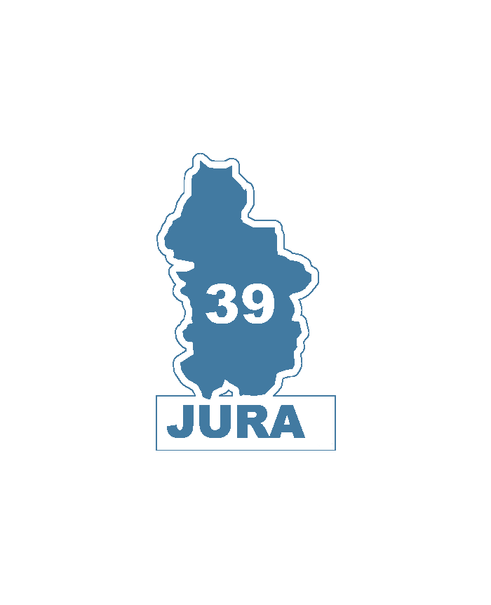 Une carte du département 39 Jura.