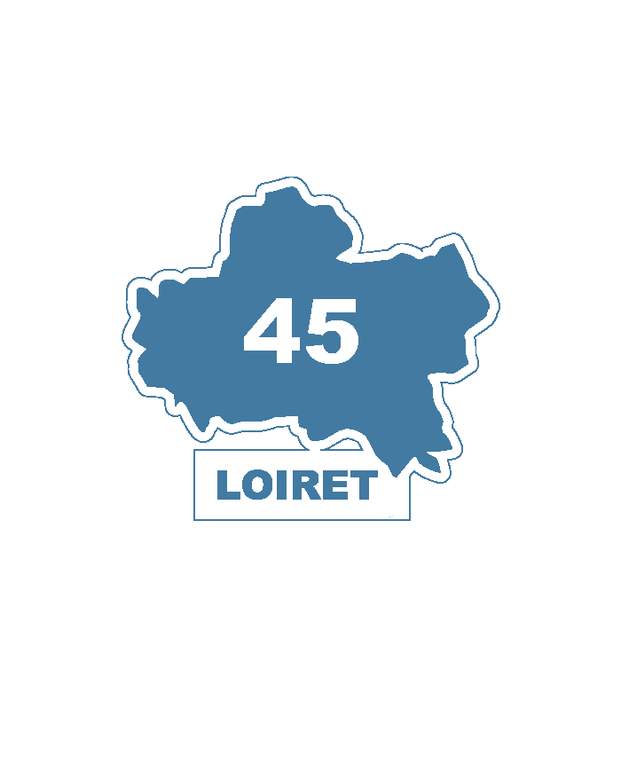 Une carte du département 45 Loiret.