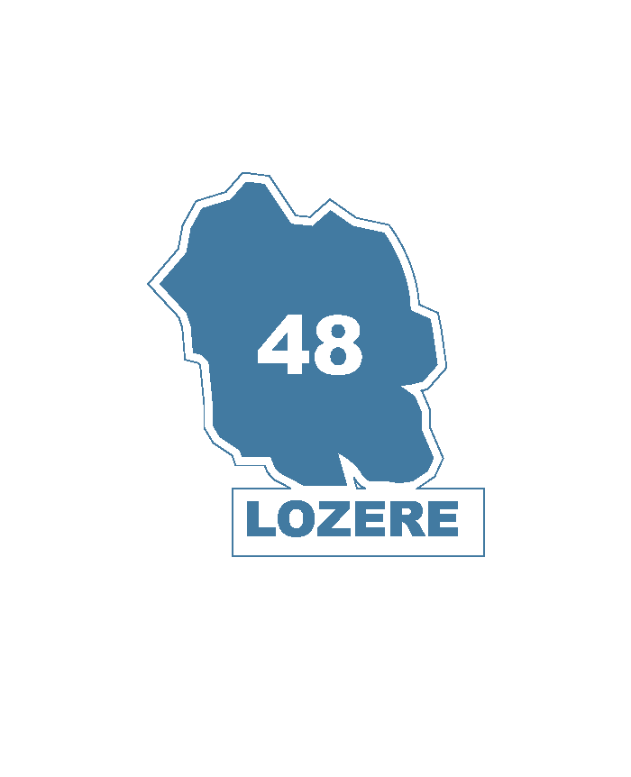 Une carte du département 48 Lozère.