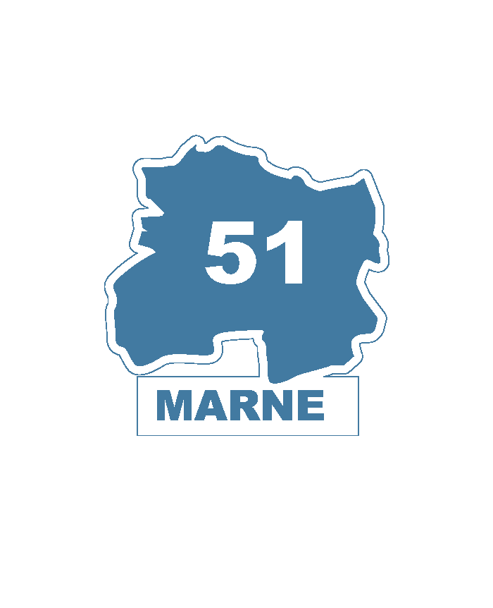Une carte du département 51 Marne.