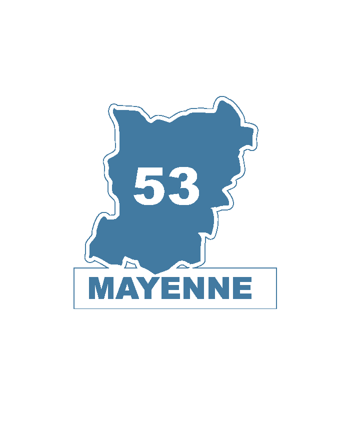 Une carte du département 53 Mayenne.