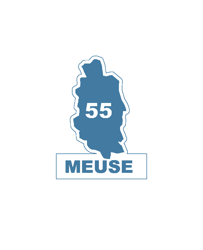 Une carte du département 55 Meuse.