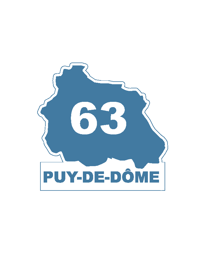 Une carte du département 63 Puy-de-Dôme.