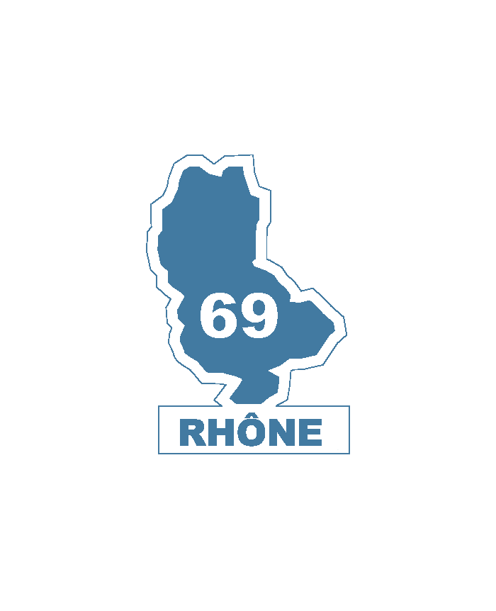 Une carte du département 69 Rhône.