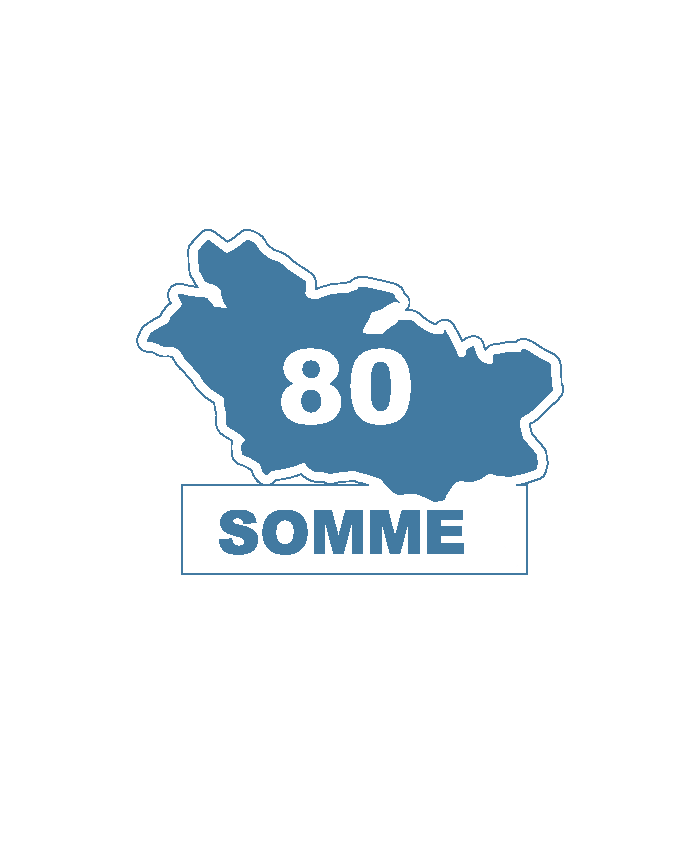 Une carte du département 80 où se situe la commune de Roye (80700).